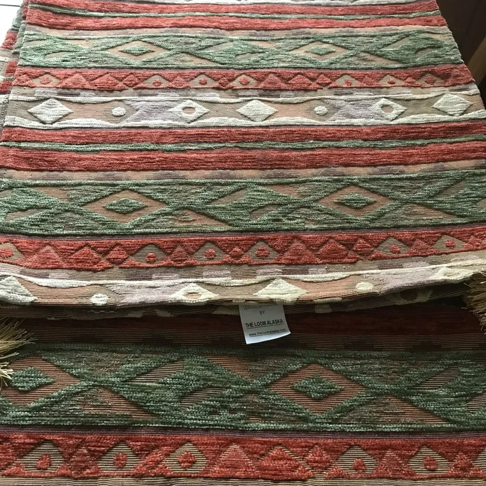 ALASKAN NATIVE MADE TABLE RUNNER 16 1/2” x 88” CRAFTSMANSHIP BY THE LOOM